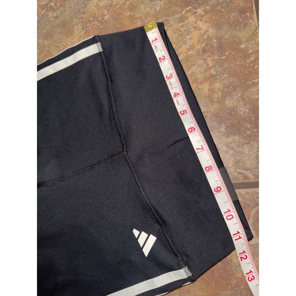 Adidas Aeroready High Rise 3/4 Training Leggings Black White Stripes Womens S - Picture 6 of 6